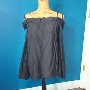 Off-Shoulder Bohemian Black Top NWOT